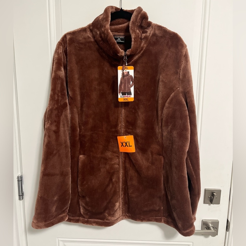 NWT - 32 Degrees Heat Women’s Plush Faux Fur Zip Up Jacket - Size XXL